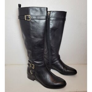Women's Black Leather Riding Boots Essex Lane Maggie Tall Women Size 7.5